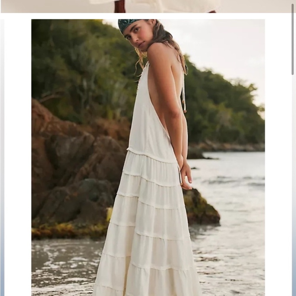 Abercrombie halter coverup dress size m white